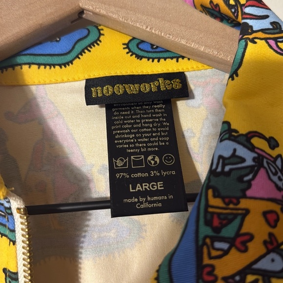 Nooworks Yellow and Blue Graphic Dog Party Jacket - Picture 2 of 6